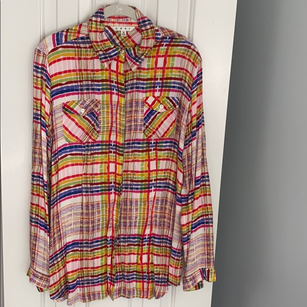 Rainbow plaid blouse